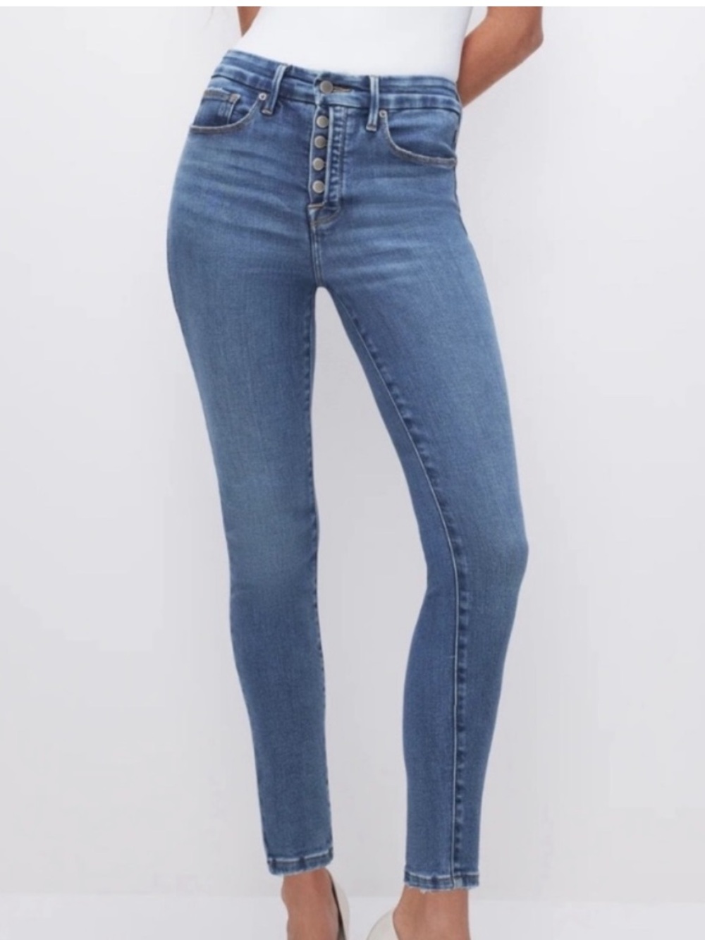 Good American NWT Good Legs Crop 27” Inseam Indigo Wash